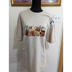 Custom "Autumn Cups" Graphic Tee - Size XL